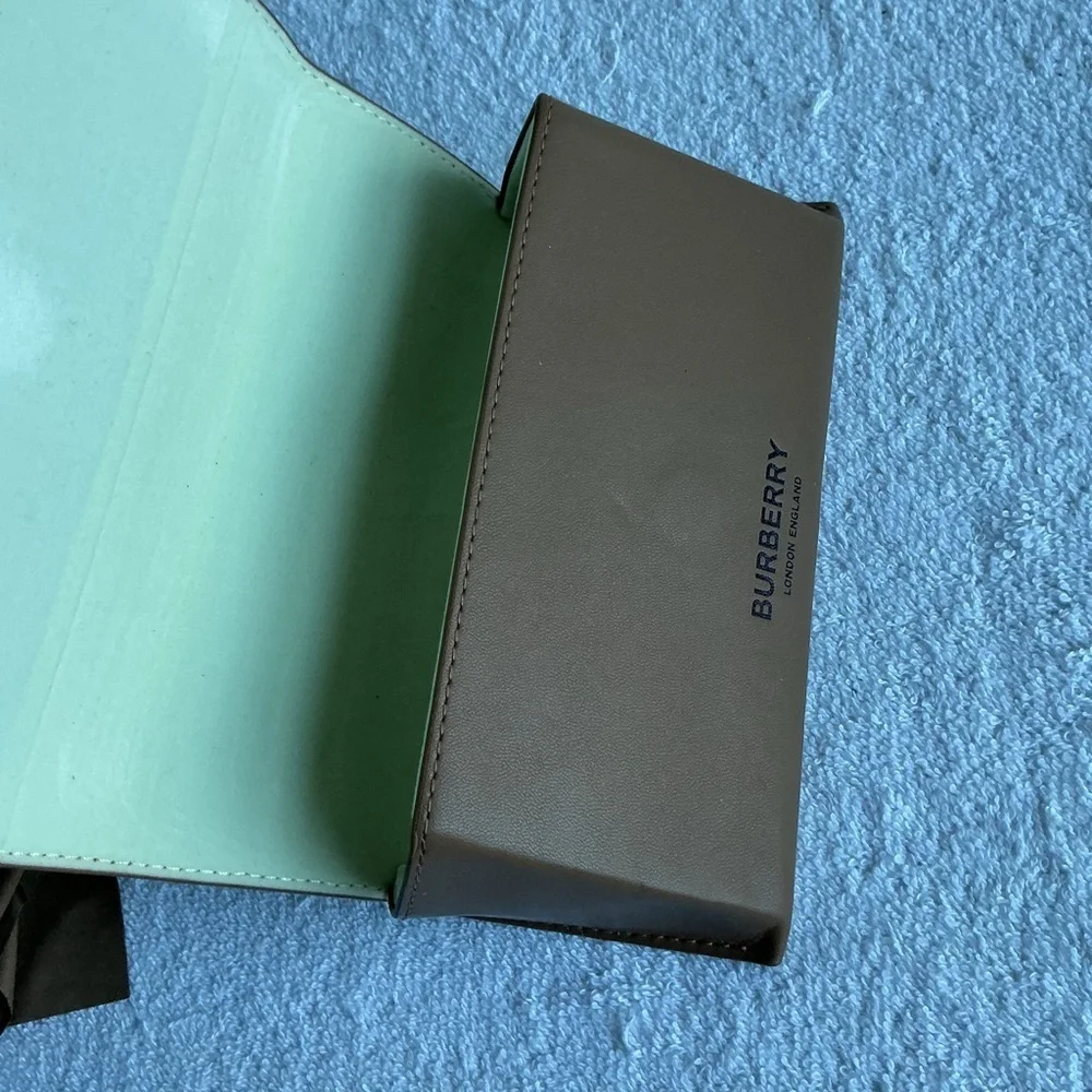 Burberry brown magnetic triangle sunglasses case